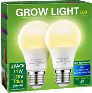 Grow Light Bulbs, Briignite LED Grow Light Bulb A19 Bulb, Full Spectrum Grow E26 - Picture 1 of 8