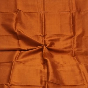 Vintage Orange 100% Pure Silk Handloom Sari Remnant 4YD Craft Fabric Silk Scrap - Picture 1 of 4