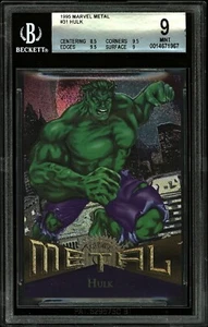 1995 Marvel Metal #31 The Incredible Hulk BGS 9 Pop 5 Mint Graded Avengers Card - Picture 1 of 4