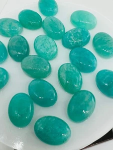 Ovaler Cabochon Amazonit 5x7 mm bis 12x16 mm natürlich kalibriert lose Edelstein - Bild 1 von 4