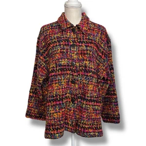 Chico’s Design Colorful Boucle Jacket Size 3 (16/18 US Size) - Picture 1 of 5