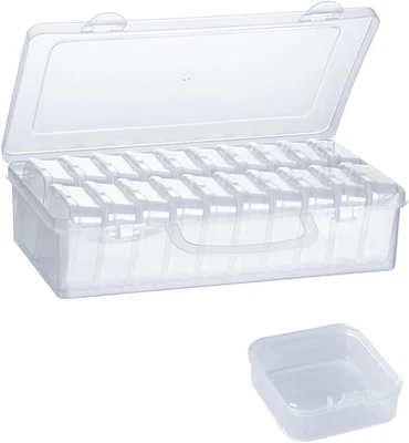 Bead Organizer Box with 21 Clear Plastic Cases for Jewelry Beads & Crafts - Image 1 of 4