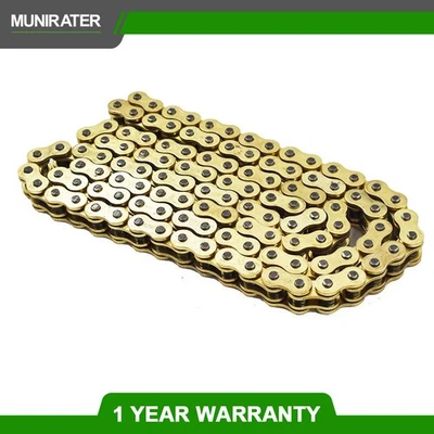 Cadena de transmisión color dorado 520 x114 ATV moto 520 paso con junta tórica 114 eslabones✅ Foto 1 de 4