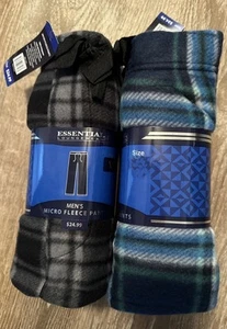 2 Paar Herren Lounge Sleep PJ Pant Micro Fleece kariert XXL Essential Nachtwäsche - Bild 1 von 2