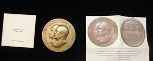 Medalla de bronce Eisenhower Nixon 1957 segunda inauguración arte medallista 70 mm con certificado de autenticidad - Imagen 1 de 4