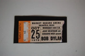 Boleto de concierto de Bob Dylan 25 de octubre de 1978 - Market Square Arena Indianapolis - Imagen 1 de 2