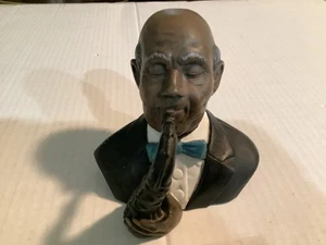 VINTAGE 1994 ALL THAT JAZZ SAXOPHONE BLACK AFRICAN AMERICAN MAN BUST FIGURE - Picture 1 of 14