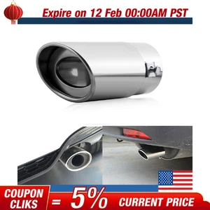 Auto Car Stainless Steel Rear Exhaust Pipe Tail Muffler Tip Round Accessories NE - Picture 1 of 7
