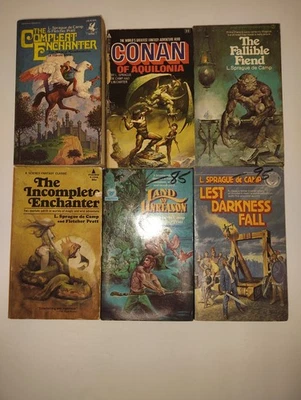 Vintage L. Sprague de Camp Fantasy Lot – Early Print Paperbacks Conan, Enchanter - Imagem 1 de 4