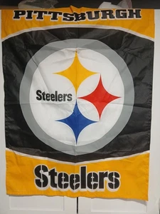 BANDIERA verticale vintage made in USA NFL PITTSBURGH STEELERS 27 da 37 WINCRAFT - Foto 1 di 14