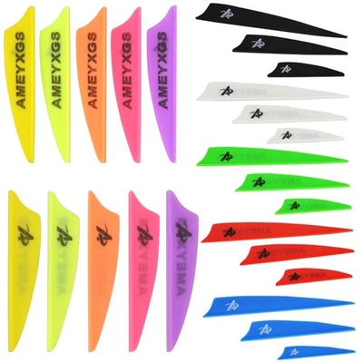 50pcs 2" 3" 4" Archery Vanes Arrow Feather Rubber Fletching Hunting Arrows DIY - Image 1 of 4