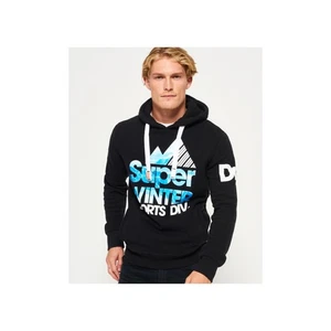 Superdry Super Winter Sport DIV Black Heavyweight Hoodie Sweatshirt Men's L - Picture 1 of 15
