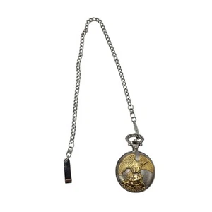 Avon Pocket Watch with Chain Eagle Design Vintage Collectible Needs Battery - Picture 1 of 7