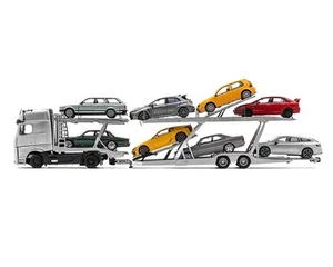 2023 Mercedes-Benz Actros Diecast Model 1/64 Black Auto Transporter GCD - Picture 1 of 5