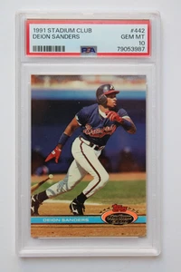 1991 Stadium Club #442 Deion Sanders PSA 10 Gem Mint - Picture 1 of 2