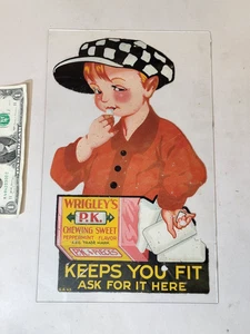 Original Wrigley's P.K Window Sign Decal on Glass Chewing Gum 1920-1930s vintage - Picture 1 of 13