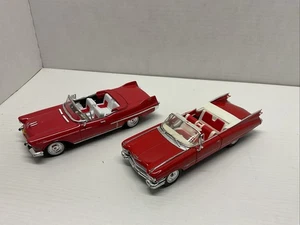 Die cast 1/34 Scale 1959 And 1957 Cadillac Series 62 Convertible Red - Picture 1 of 16