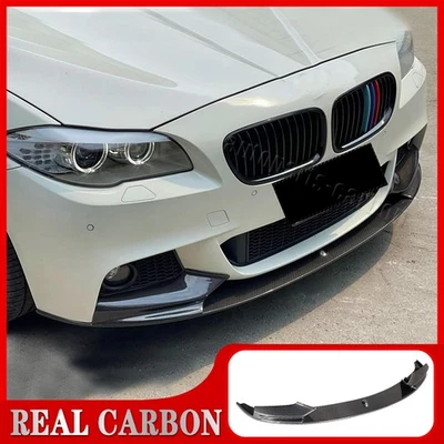 For 2011-16 BMW F10 5 Series 528i 535i 550i M sport REAL Carbon Fiber Front Lip - Image 1 of 4