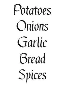 Garten Gemüse Schablonen **Kartoffeln Zwiebeln Knoblauch Brot Gewürze** für Schilder Reihen - Bild 1 von 1