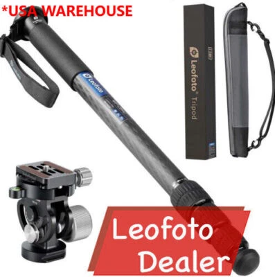 Leofoto MP-284C+VH-10S CF Monopod with VH-10S Two Way Tilt Head - Image 1 of 4