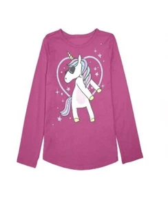 Jumping Beans Pink Unicorn Floss Dancing Stars Long Sleeve Girls Tee Top Size 8 - Picture 1 of 5