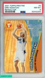 2001 TOPPS PRISTINE DIRK NOWITZKI #5 GOLD REFRACTOR 9 OF 50 MAVERICKS HOF PSA 8 - Picture 1 of 3