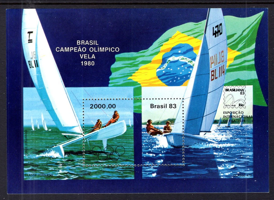 Brazil  1980 Olympic Sailing  MintNever Hinged Souvenir Sheet - Image 1 of 1