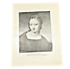 Antike Madonna des Kardinals von Raffael 1899 Druck aus Kupferstich Original - Bild 1 von 6