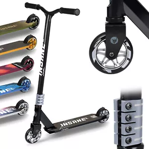 Stunt Scooter Kinder Erwachsene 2 Rad Kick Roller Tretroller Stuntroller schwarz - Bild 1 von 11