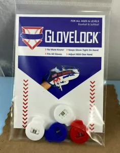 Red, White and Blue GloveLocks to replace lace knots that always come undone - Picture 1 of 11