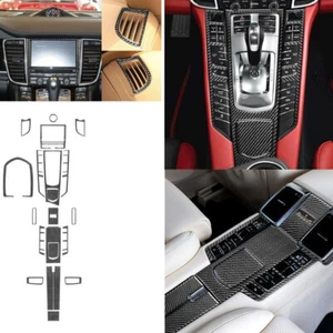 21pcs Carbon Fiber Central Control Gear Shift Cover for Porsche Panamera 2010-16 - Picture 1 of 11