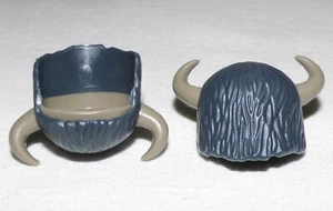 15688, 2x casco de piel, cabeza de búfalo, azul-gris, gris-marrón - Imagen 1 de 1