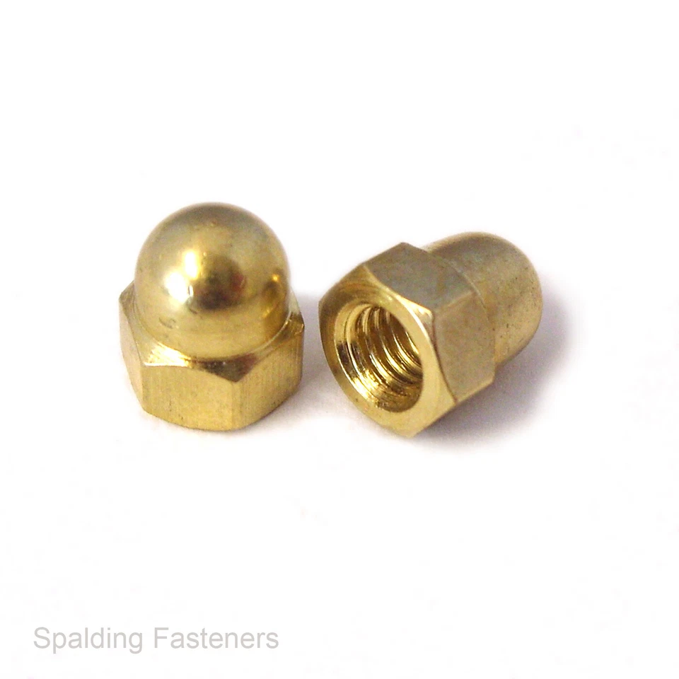 SPALDING FASTENERS BSF BRASS IMPERIAL ACORN DOME CAP NUTS 1/4" 5/16" 3/8" 1/2"
