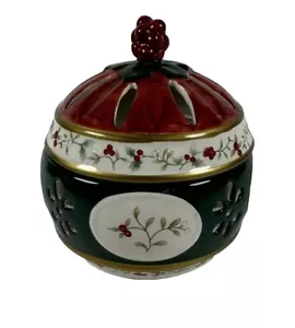 Pfaltzgraff Winterberry durchbohrter Ball zur Verwendung mit einem Teelicht, enthalten (7E6) - Bild 1 von 12