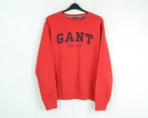 GANT Hombre Sudadera 2XL De Algodón De Manga Larga Cuello Redondo Rojo - Imagen 1 de 5