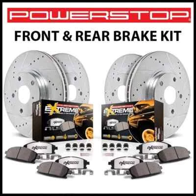Kit de rotor de freno ranurado y pastillas para camioneta PowerStop Z36 Xtreme 2013-22 Ford F-350 4x4 Foto 1 de 4