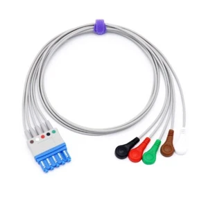 Juego de cables de extremidad AAMI de 5 cables ECG a presión para Nihon Kohden, PaceTech, Spacelabs - Imagen 1 de 3