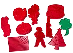 Juego de 10 cortadores de galletas vintage de cumpleaños de vacaciones de Navidad Tupperware forma de mezcla - Imagen 1 de 20