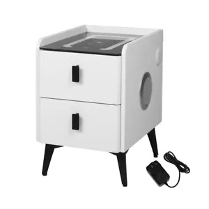 Levede Smart Bedside Table Wireless Charging LED Lights 2 Drawers Storage - Picture 1 of 10