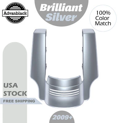 Brilliant Silver Dual Cutout Stretched Rear Fender Extension Fits 2009+ Harley - Image 1 of 4