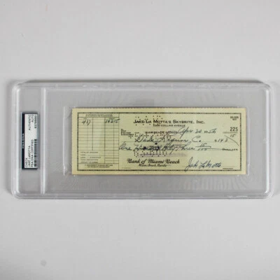 Cheque firmado por Jake LaMotta - Certificado de autenticidad PSA/DNA Foto 1 de 3