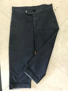 NEW Women's Cropped Capri Stretch Pants 32x21" Cuffed Wide Leg Egyptian Cotton - Picture 1 of 12