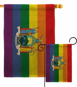 Bandera de jardín Orgullo de Nueva York soporte decorativo pequeño regalo patio casa pancarta - Imagen 1 de 19