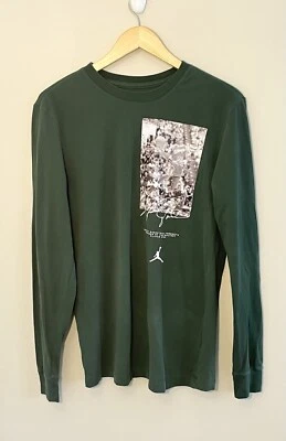 Nike Air Jordan L/S Shirt Dri-Fit Noble Green Men's Sz M DC9789-333 - Image 1 of 4