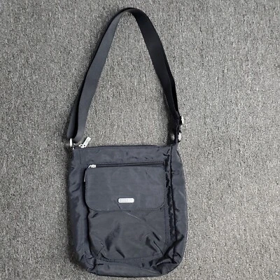 Bolso Bandolera Baggallini Negro Bolsillo Ciudad Nylon Cremallera Cartera Ajustable Foto 1 de 4