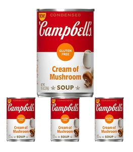 Campbell's Condensed Gluten Free Cream of Mushroom Soup 10.5 oz Can Pack of 4 - Picture 1 of 4