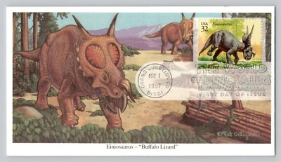 1997 Einiosaurus World of Dinosaurs FDC Mystic 32 Cent Stamp First Day Issue - Image 1 of 2
