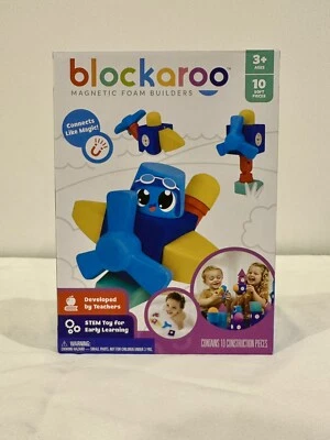 Blockaroo Magnetic Foam Builders STEM Toy Early Learning-10 Jumbo Pieces,Plane  - Image 1 of 3