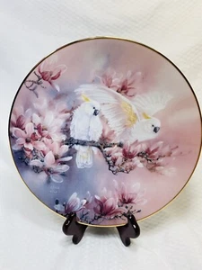 The Cockatoos On Wings Of Love Plate Signed By Lena Liu Vintage 1992 Box COA - Picture 1 of 4