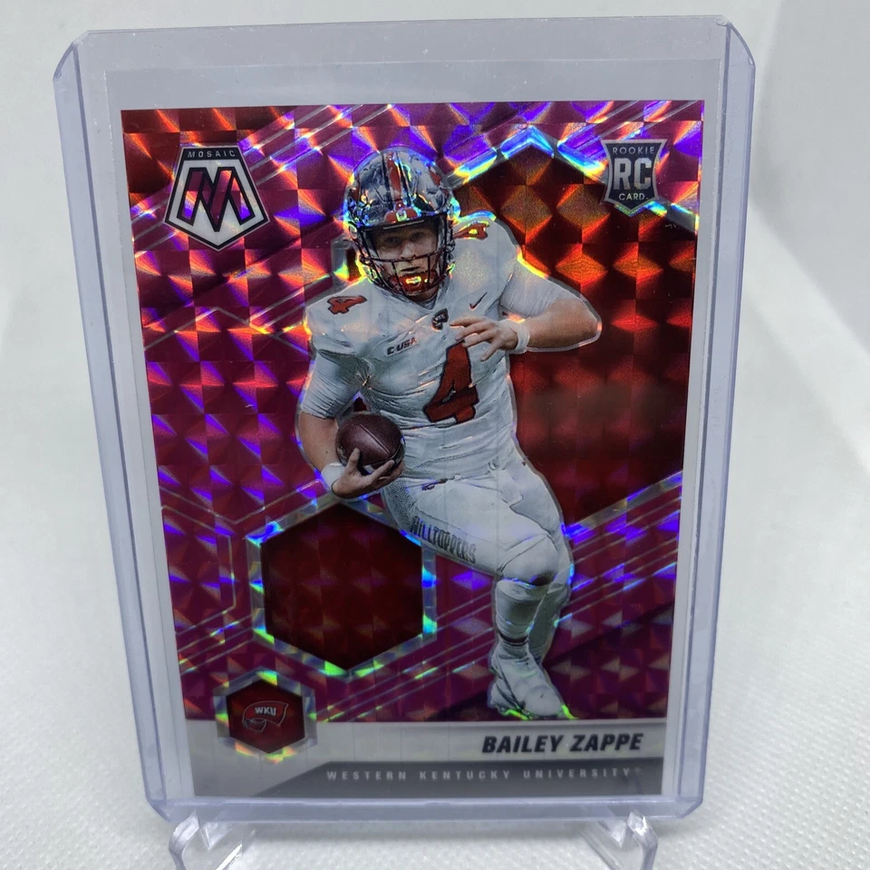 2022 MOSAIC DRAFT PICKS BAILEY ZAPPE PINK MOSAIC PRIZM #08/25 SP RC #20 PATRIOTS - Image 1 of 2